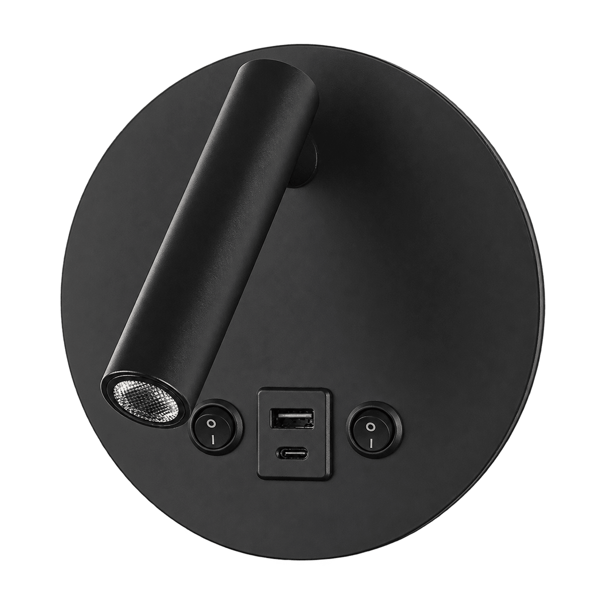 Black LED Reading Light with Backlight, USB & USB-C