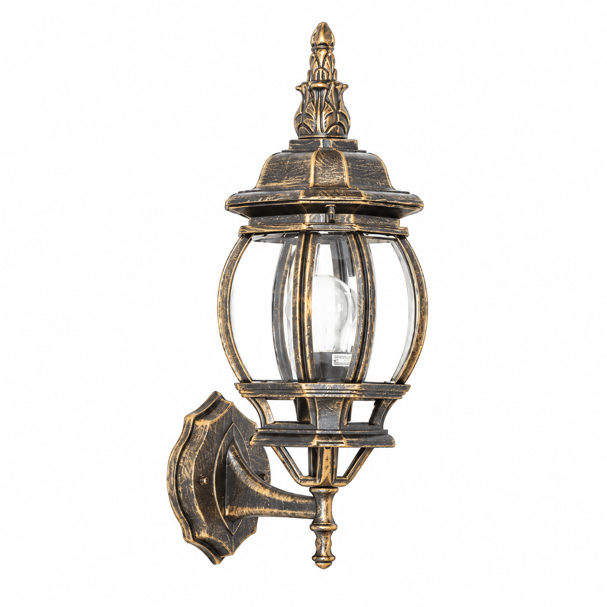 Black & Gold Outdoor Wall Lantern