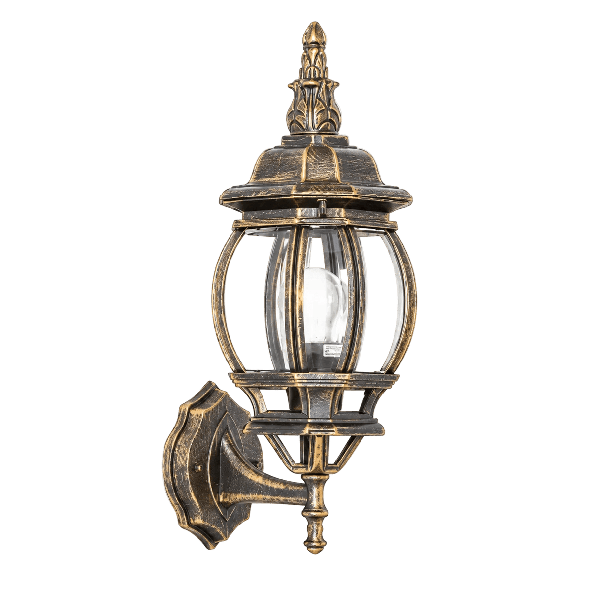 Black & Gold Outdoor Wall Lantern