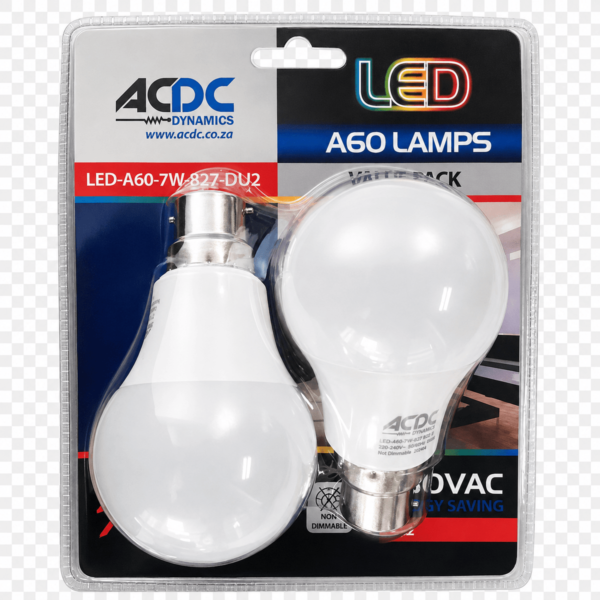 7W A60 LED Bulb – B22, 6000K Daylight