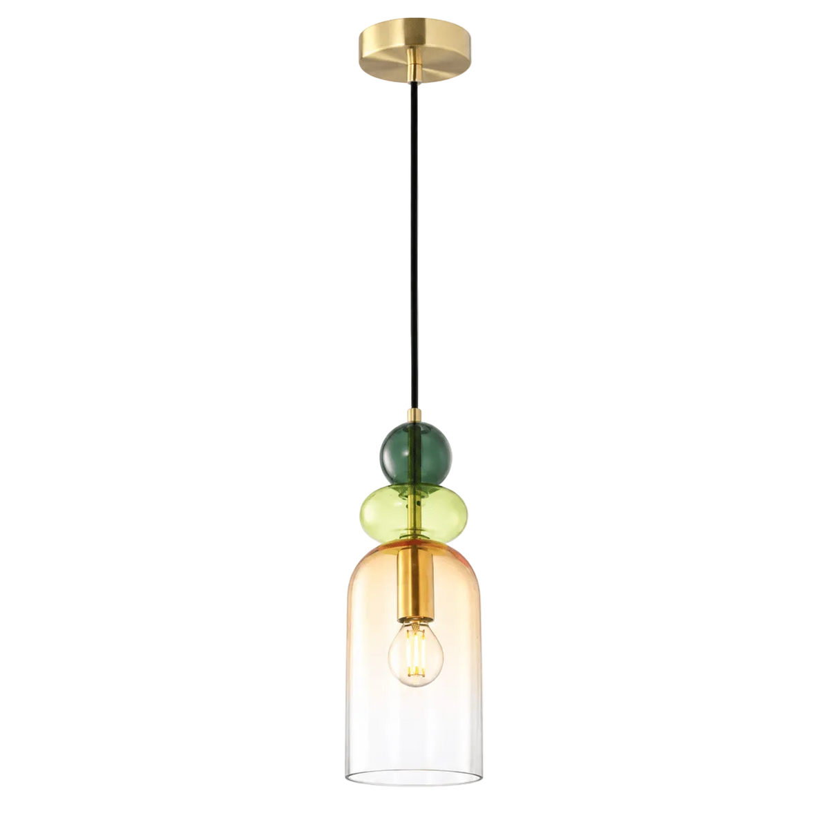 Rainbow Orange Shadow Glass Pendant Light