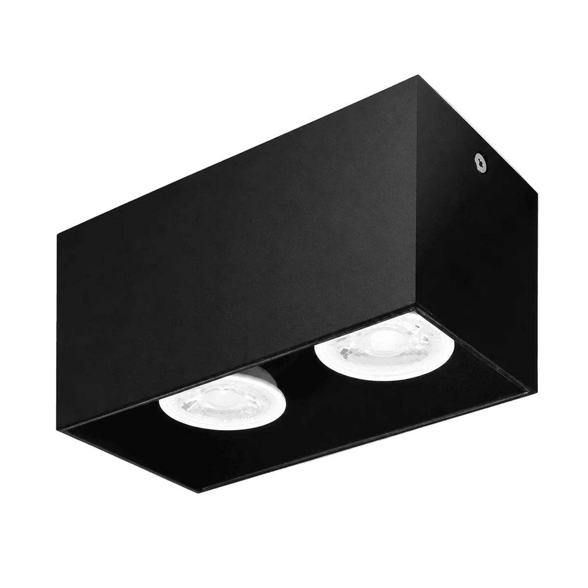 2-Light Black Surface-Mounted GU10 Downlight