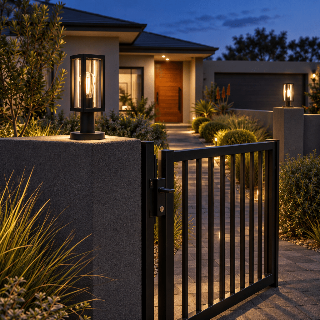 Rayne Black Pillar Top Light