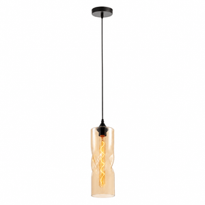 Twisted Glass Amber Pendant Light