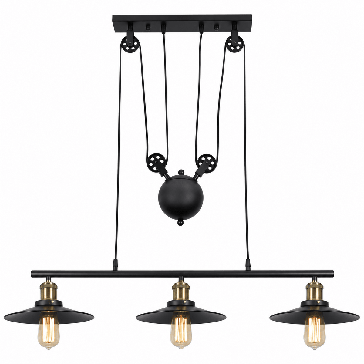 3 Light Pulley Pendant Light - additional product image
