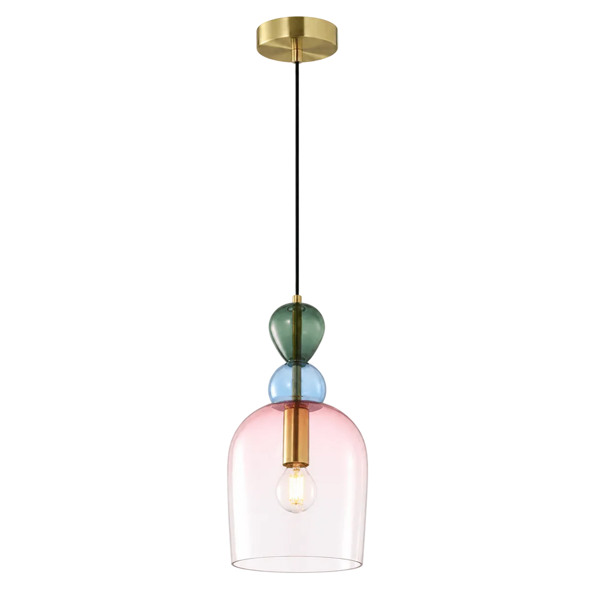 Rainbow Pink Shadow Glass Pendant Light