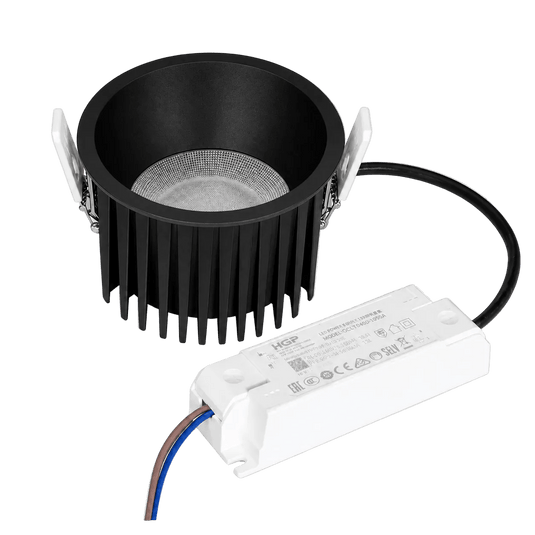 Zero 20W 3CCT Non-Dimmable LED Downlight, Black, CRI90+