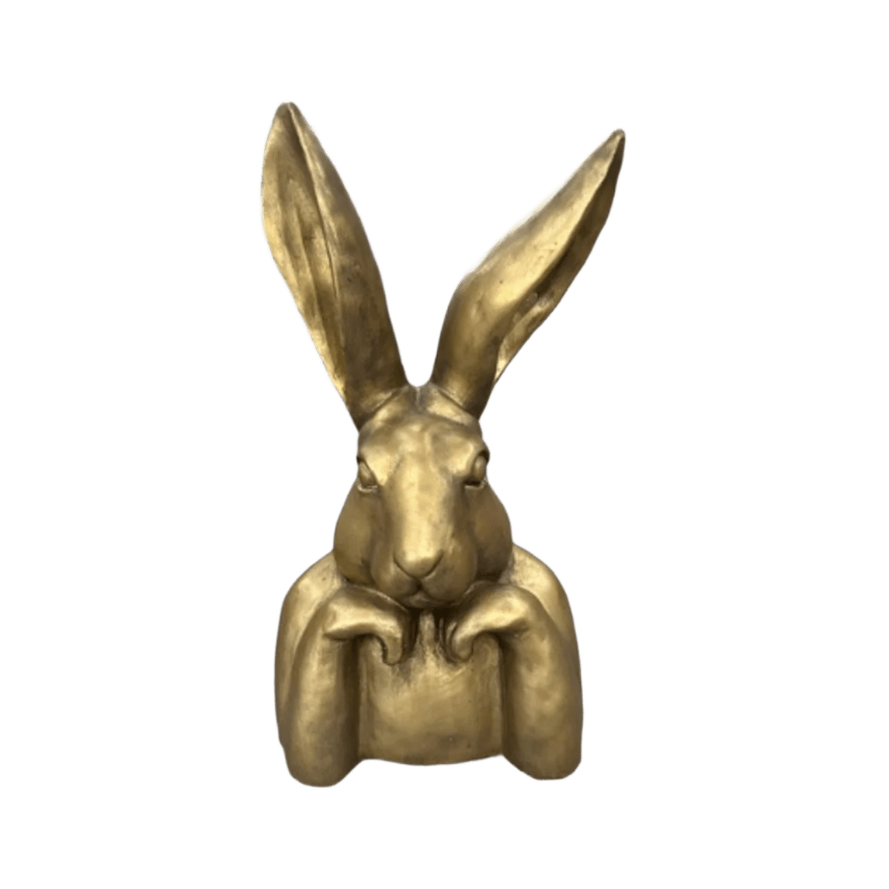Extra Small Gold Ceramic Bunny Thinking - Future Decor