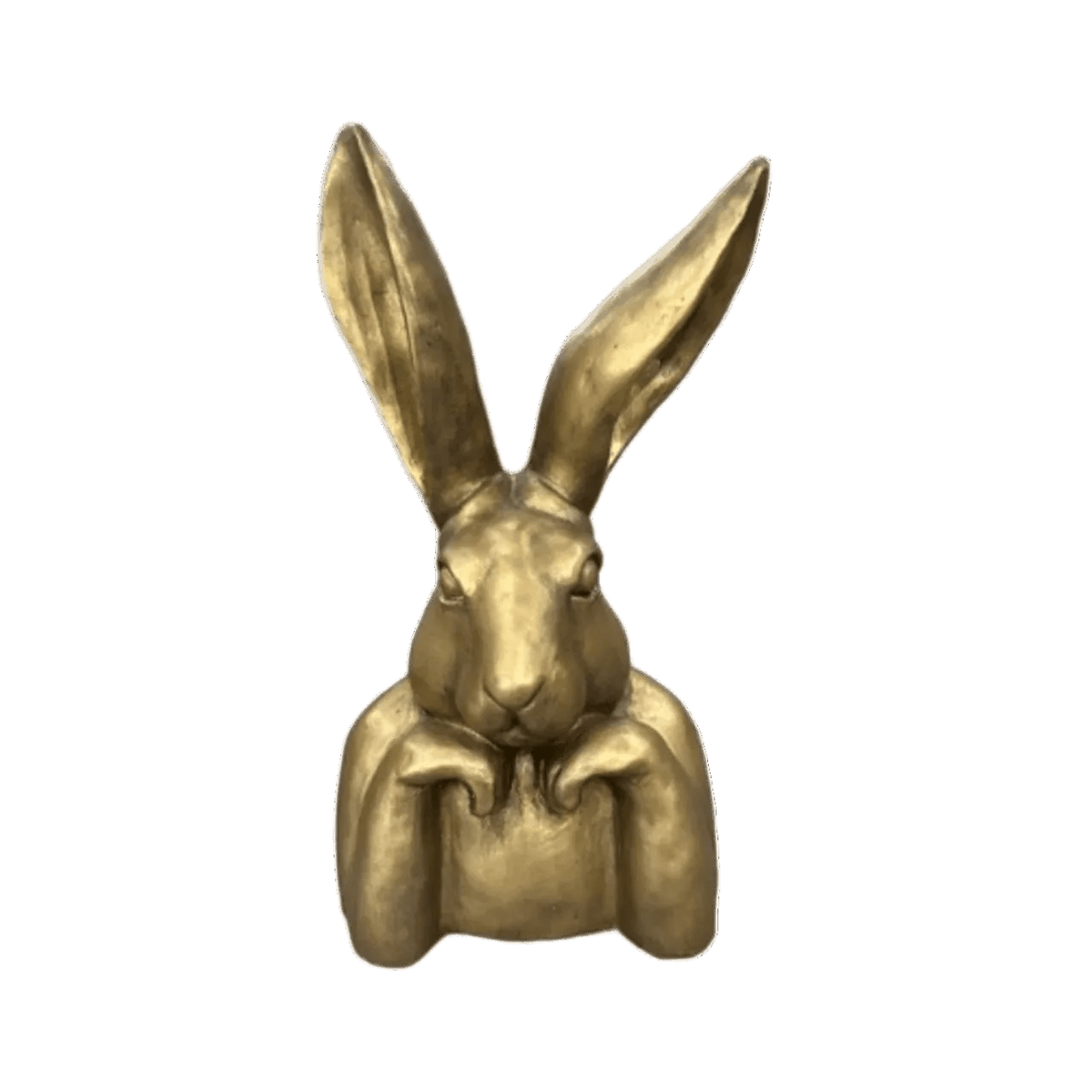 Extra Small Gold Ceramic Bunny Thinking
