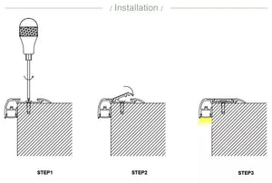 LED Stair / Step Profile Black - Downlight - Future Light - LED Lights South Africa
