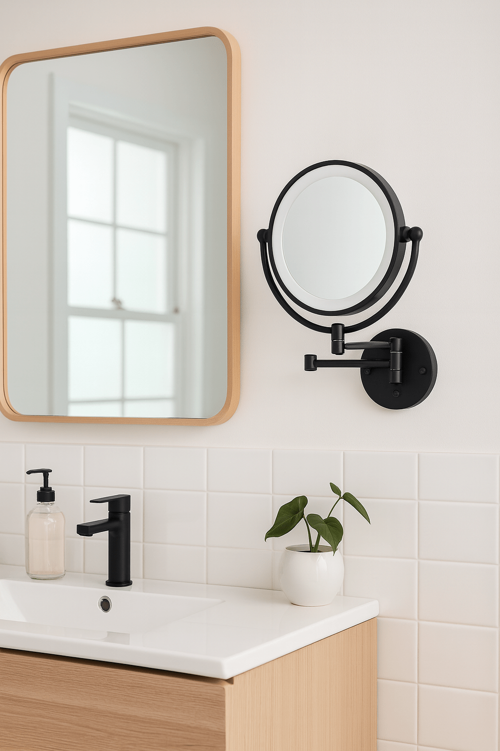 LED Mirror Light with 3x Magnifier & On/Off Switch - IP44