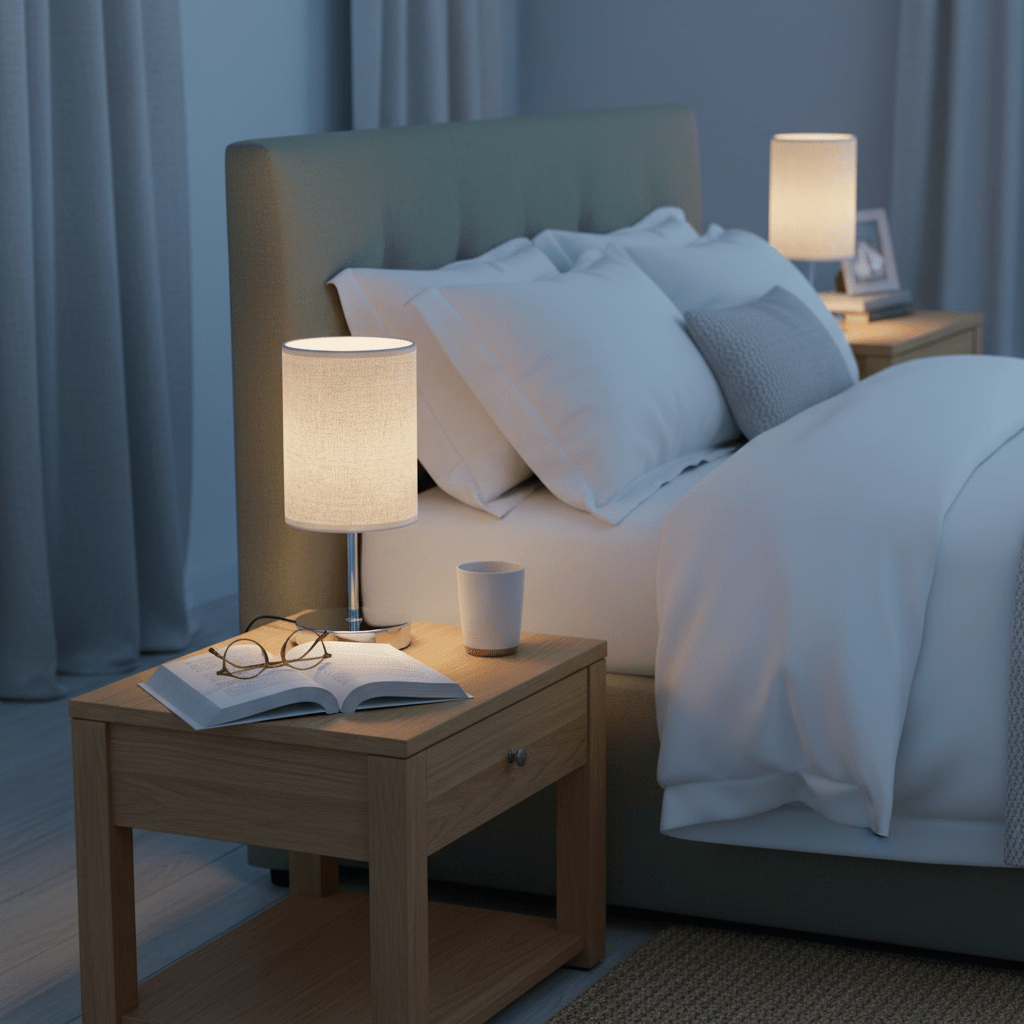 Polished Chrome, Hessian Shade Table Lamp