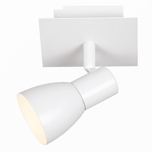Modern matt white spotlight with adjustable head for focused lighting.