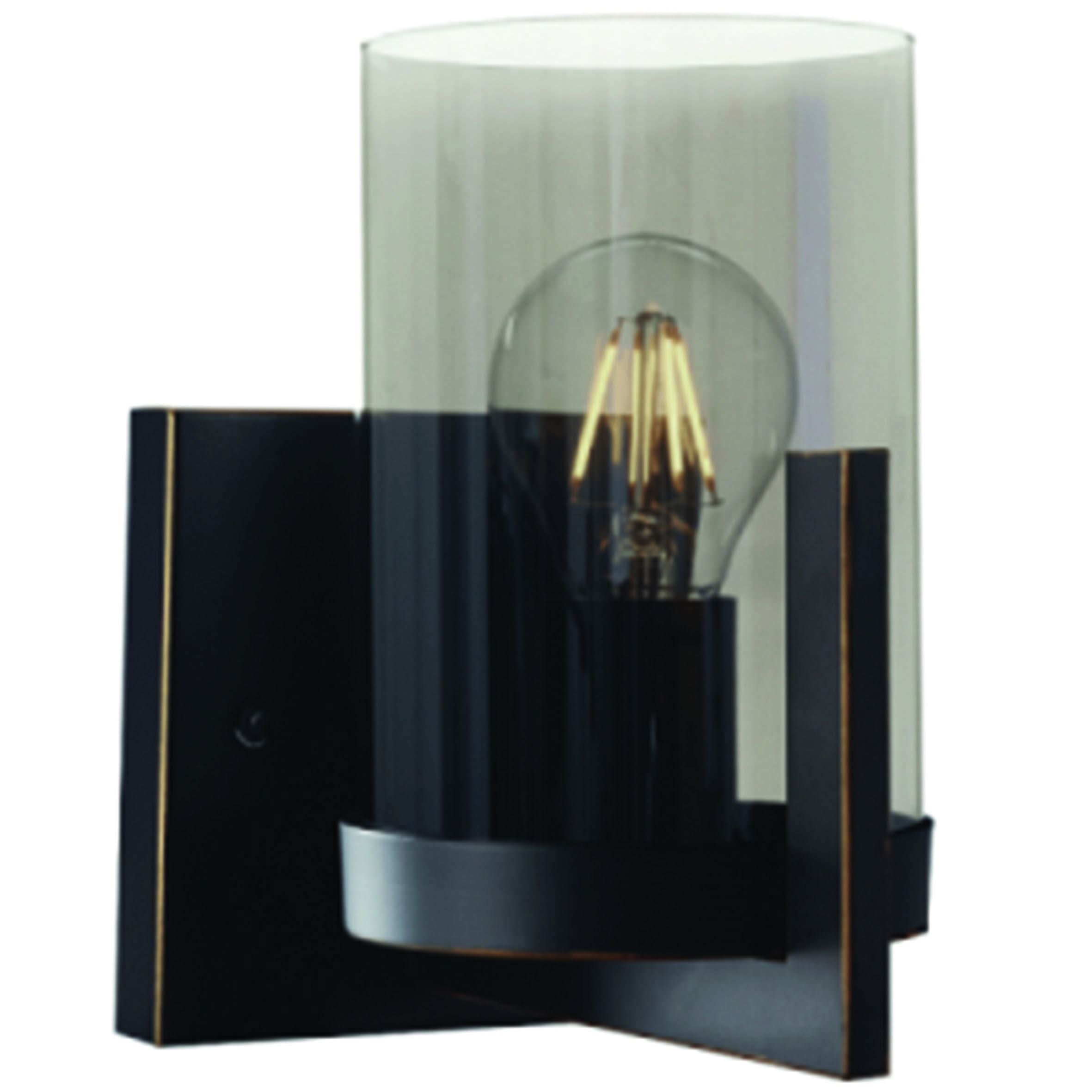 Black Gold Indoor Wall Light Smokey Glass