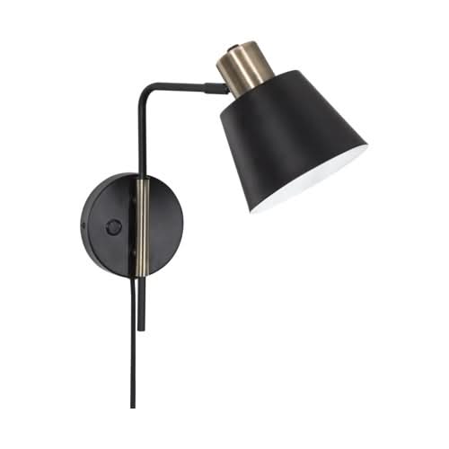 Matt Black Brass LED Wall Light Moveable Arm Swivel Head