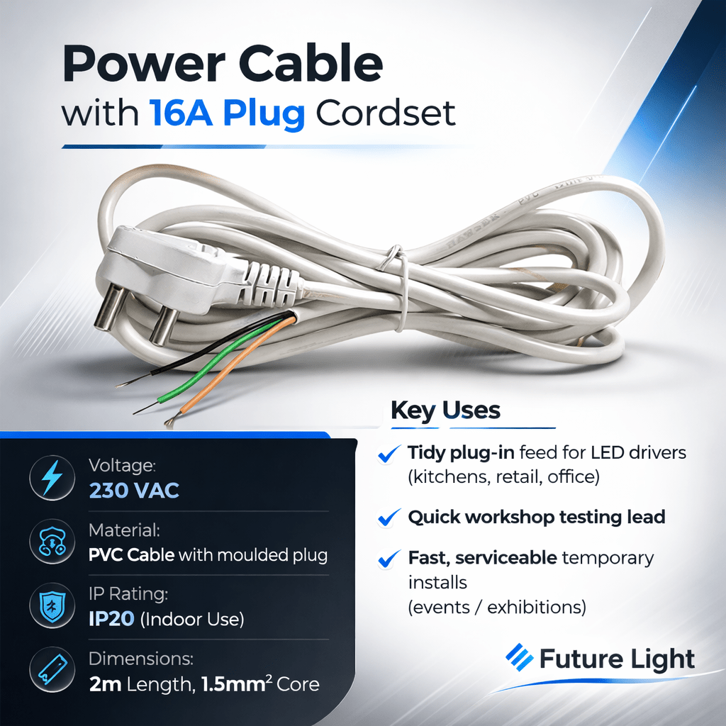 Power Cable with 16A Plug Cordset