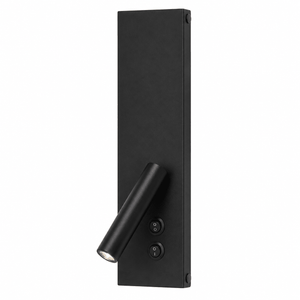 Black Kommetjie LED reading light with adjustable arm and dual switches for task and backlight.