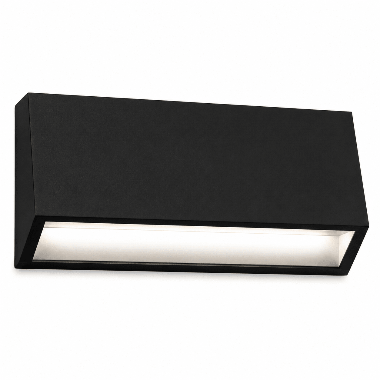 Compact black LED foot light with a sleek design, ideal for outdoor steps and hallways.