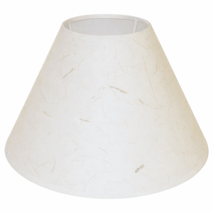 Straw hessian floor lamp shade with a conical design, showcasing a natural texture.