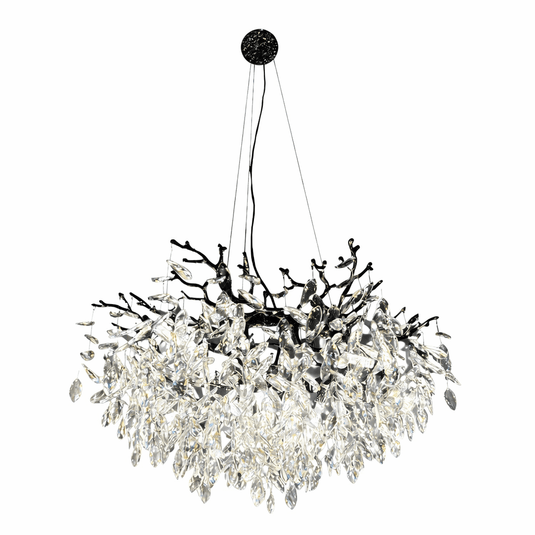 Venezia Gloss Black Crystal Chandelier - 10 Light