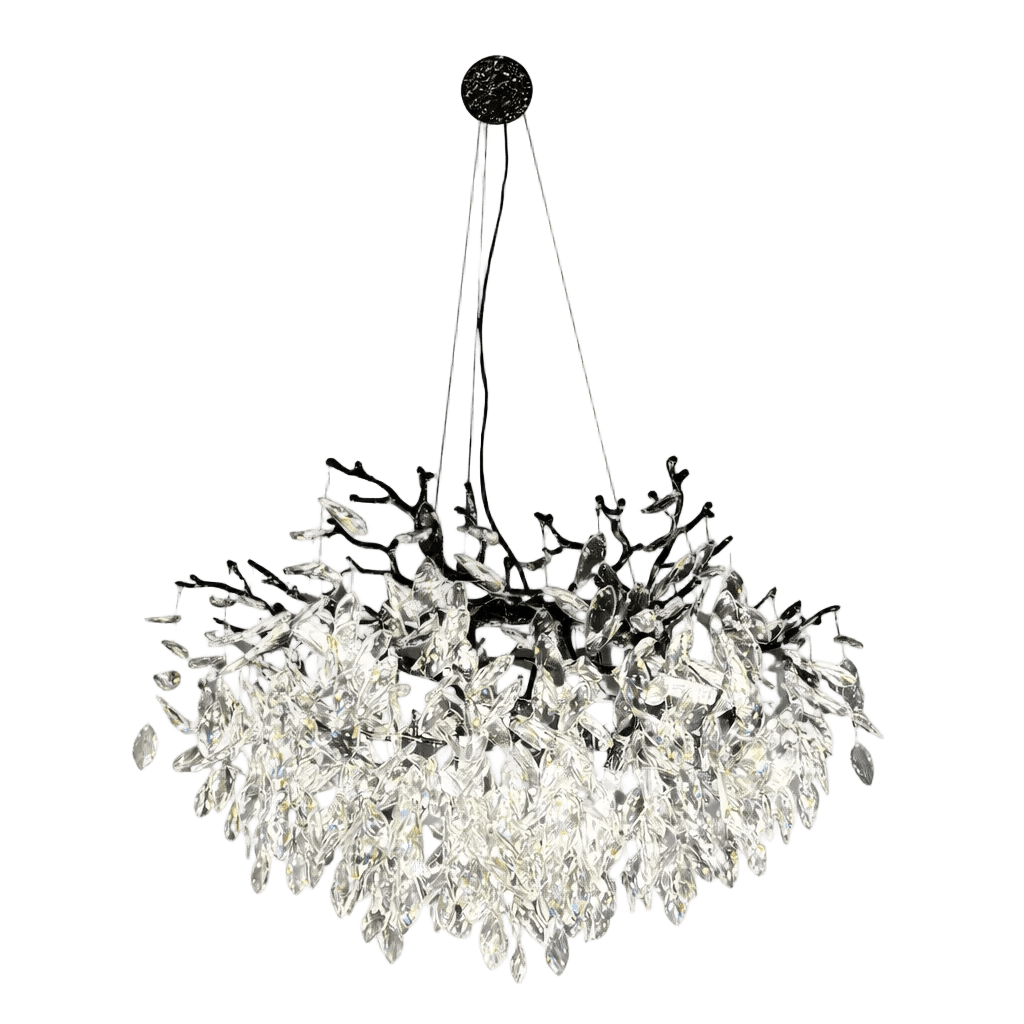 Venezia Gloss Black Crystal Chandelier - 10 Light