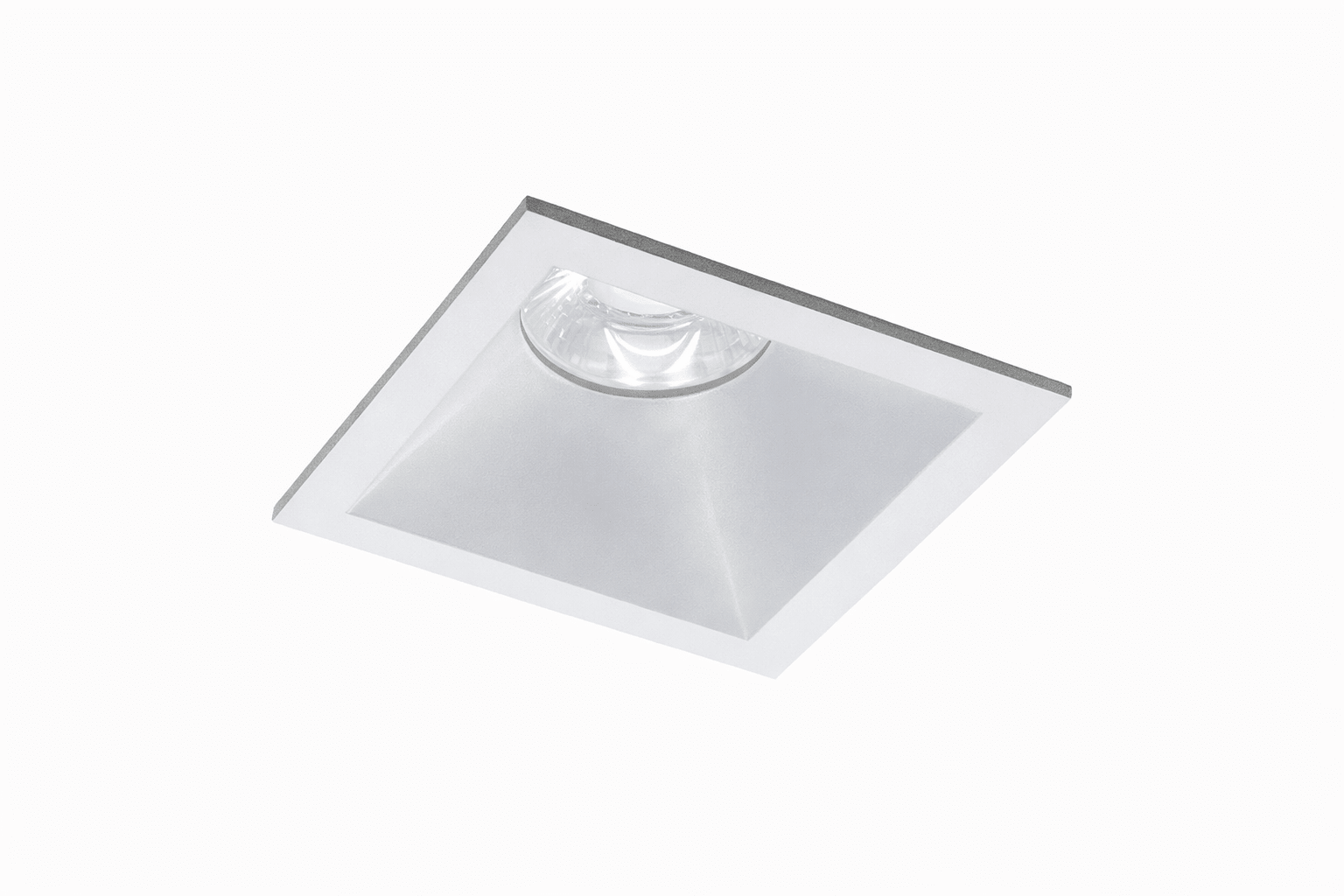 Square recessed ceiling light on a white background