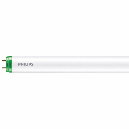 Philips LED T8 tube light with a frosted finish, featuring G13 cap for easy installation.