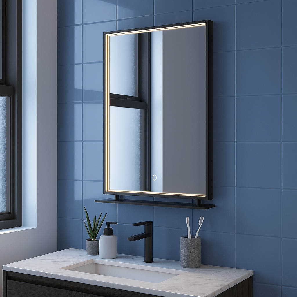 Smart LED vanity mirror with Bluetooth and touch controls