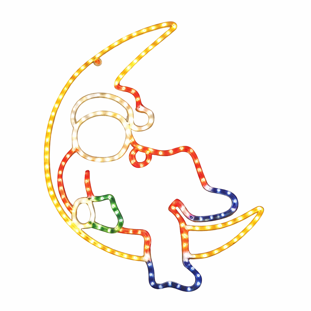 LED Christmas Lights - Santa Moon Motif