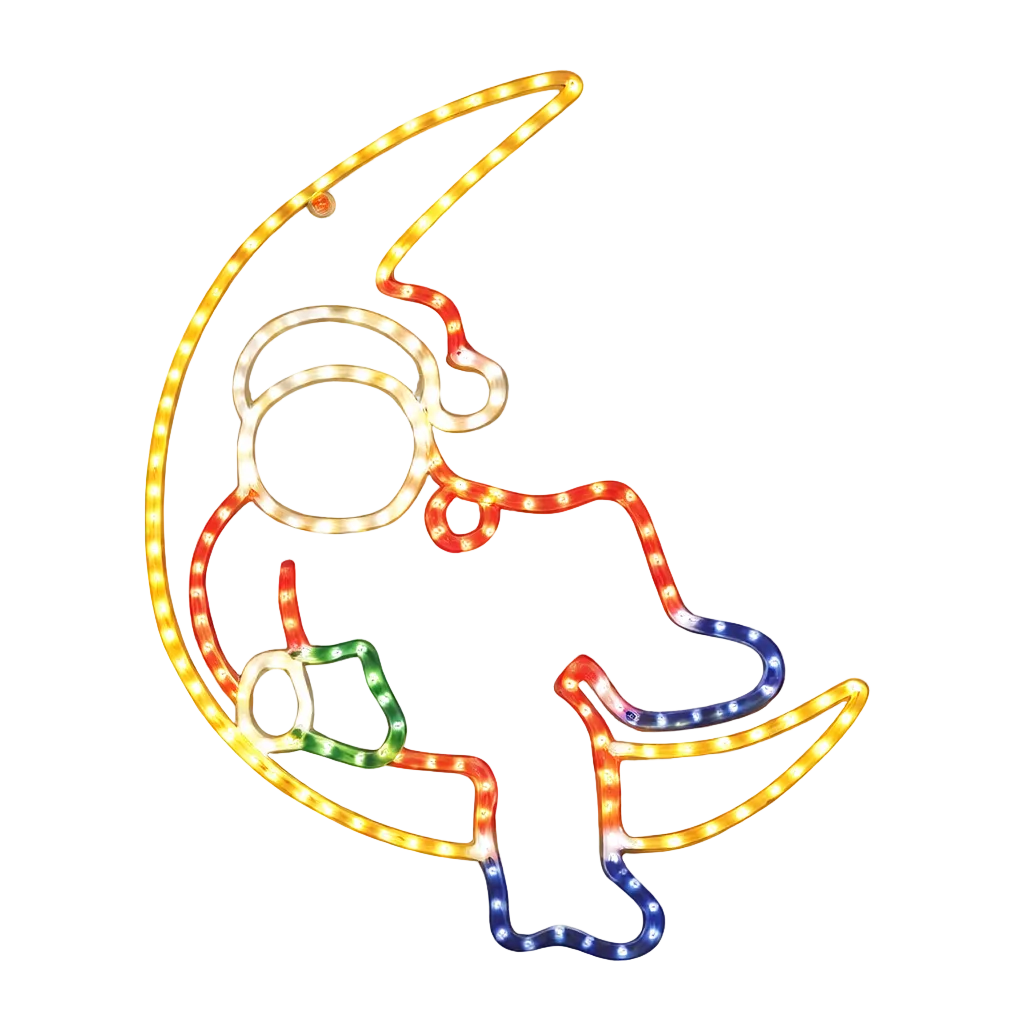 LED Christmas Lights - Santa Moon Motif