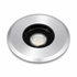 Round metallic recessed light fixture on a white background