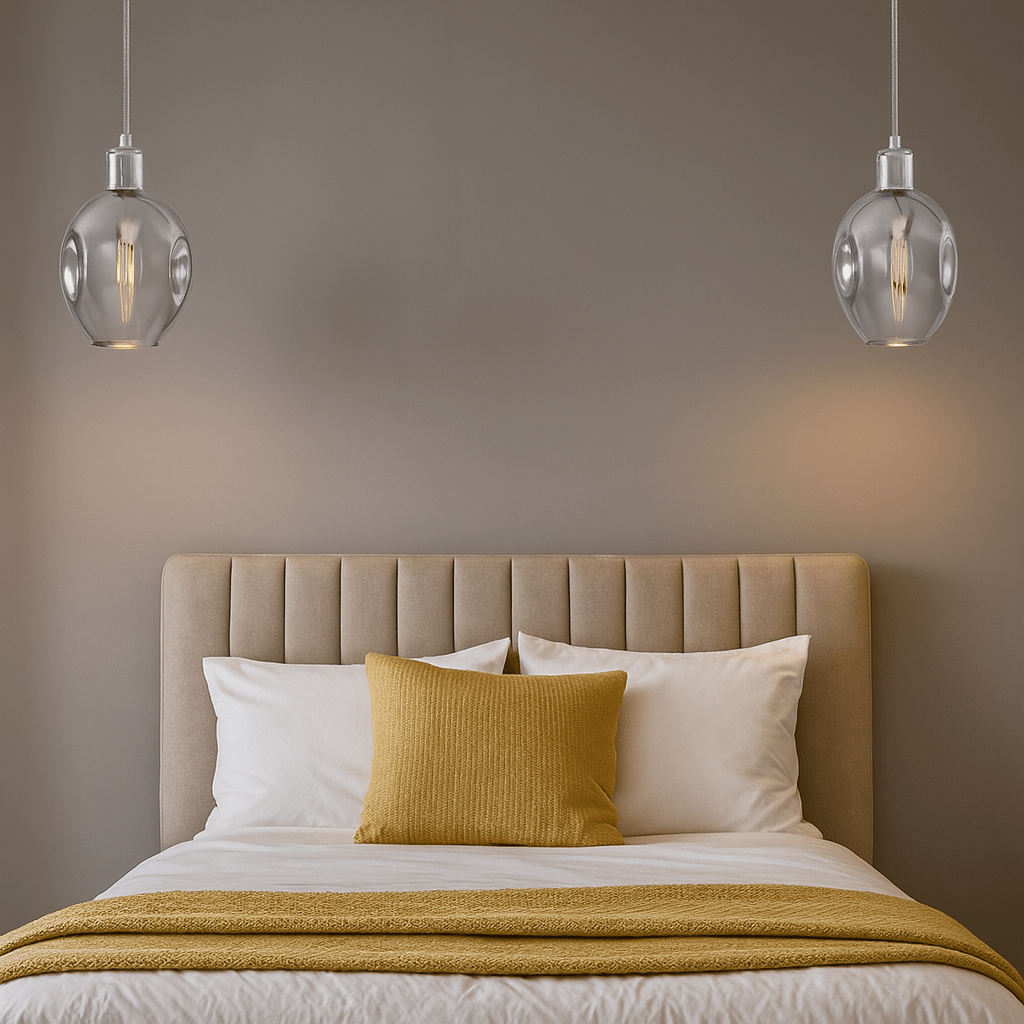 Polished Chrome Pendant with Glass PEN610