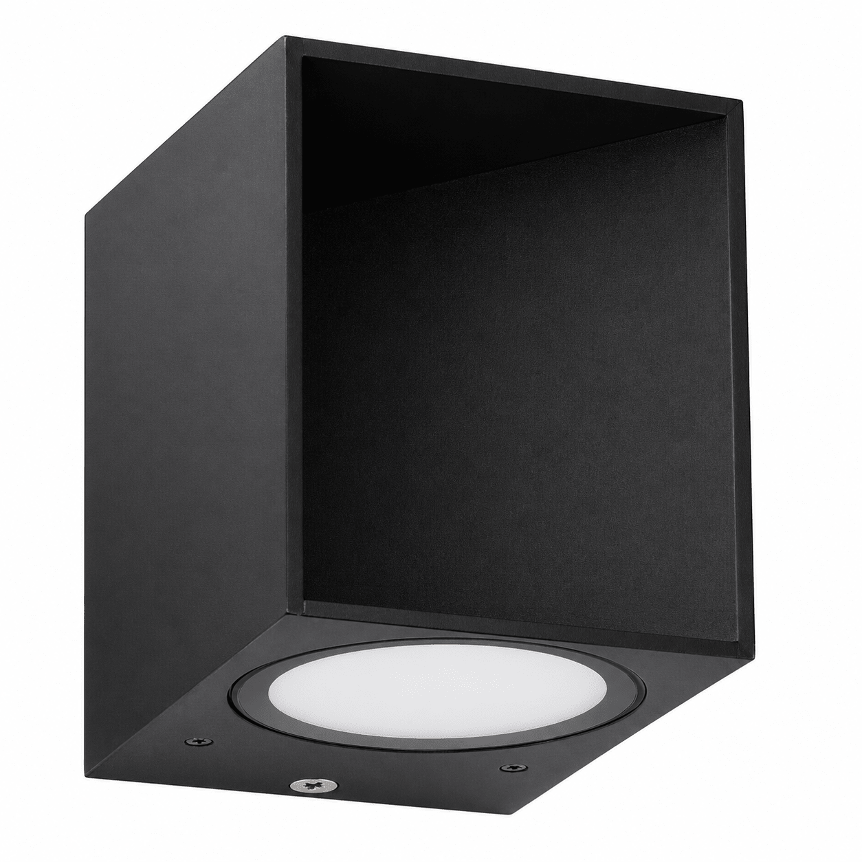 Matt Black Outdoor Wall Light IP44 Square Design