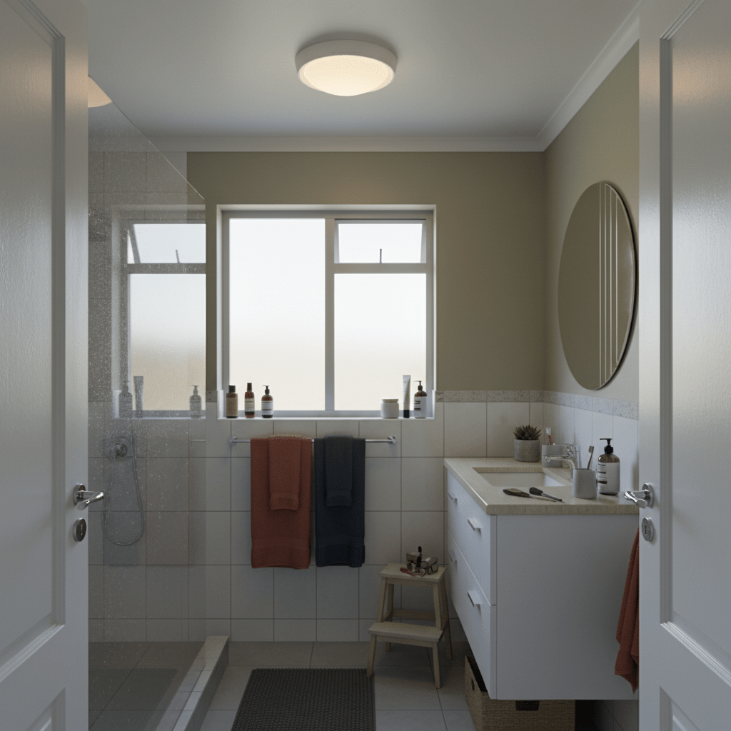 White Bathroom Ceiling Light