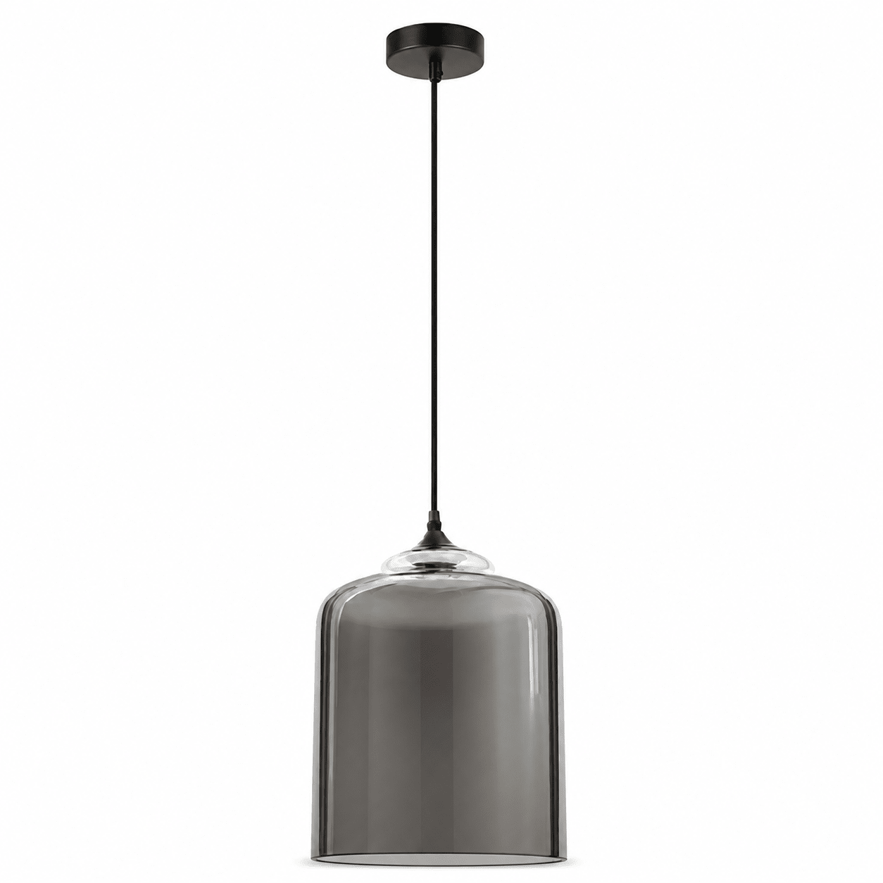 Smoke Grey Bell Jar Glass Pendant