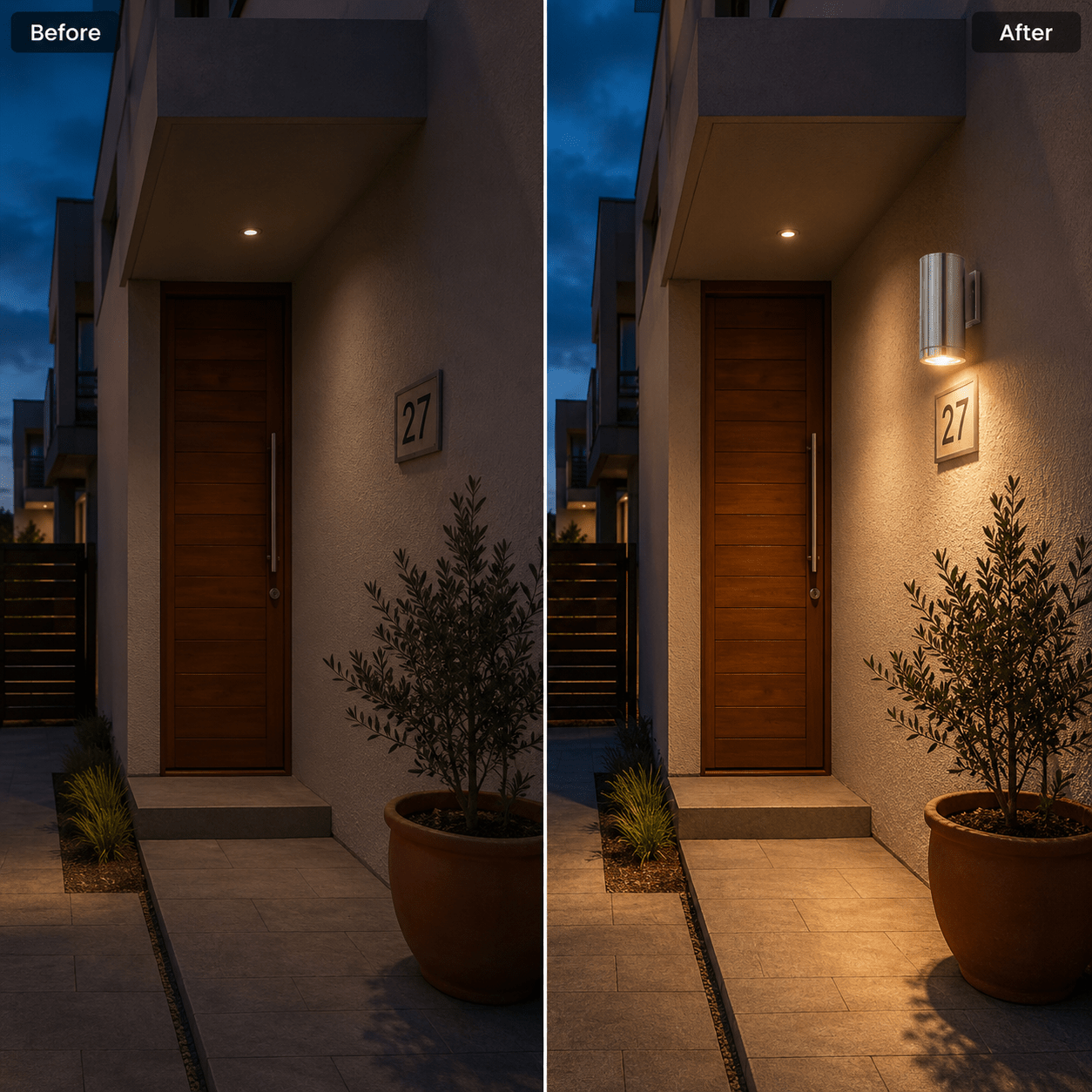 LED Wall Light - Glossy Down Facing