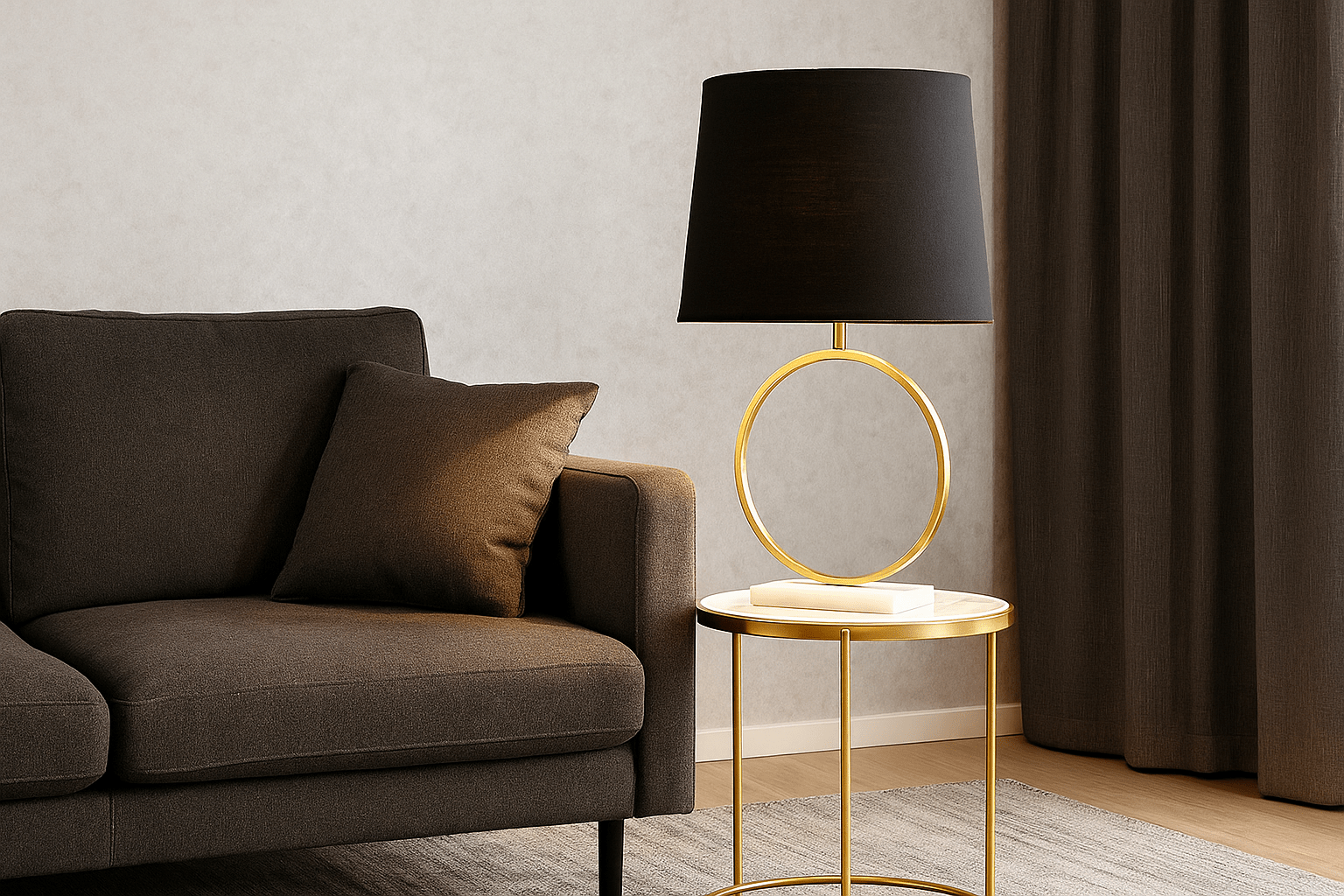 Vivaldi Black & Gold Marble Table Lamp