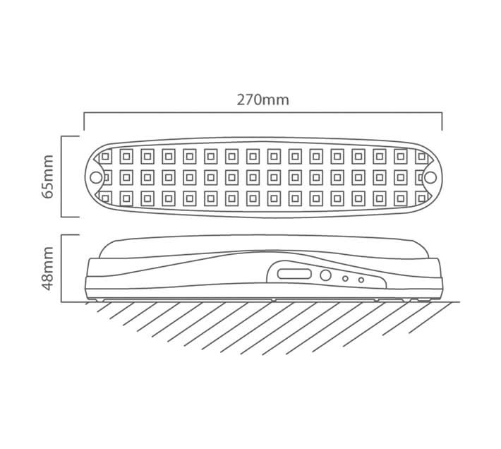 Eurolux White LED Emergency Light Rechargeable IP20 Wall Mount