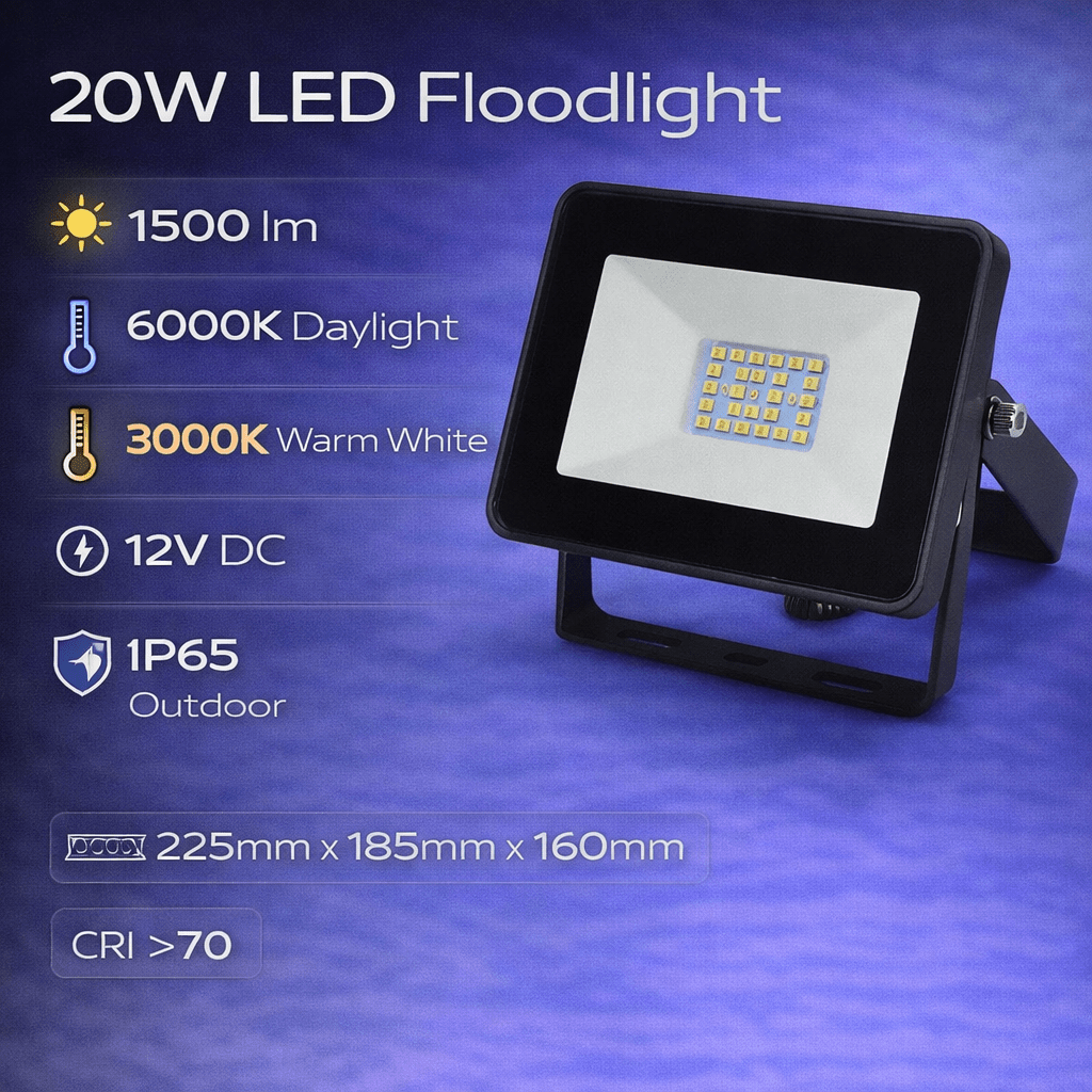 LED Flood Light - 20W 12Vdc