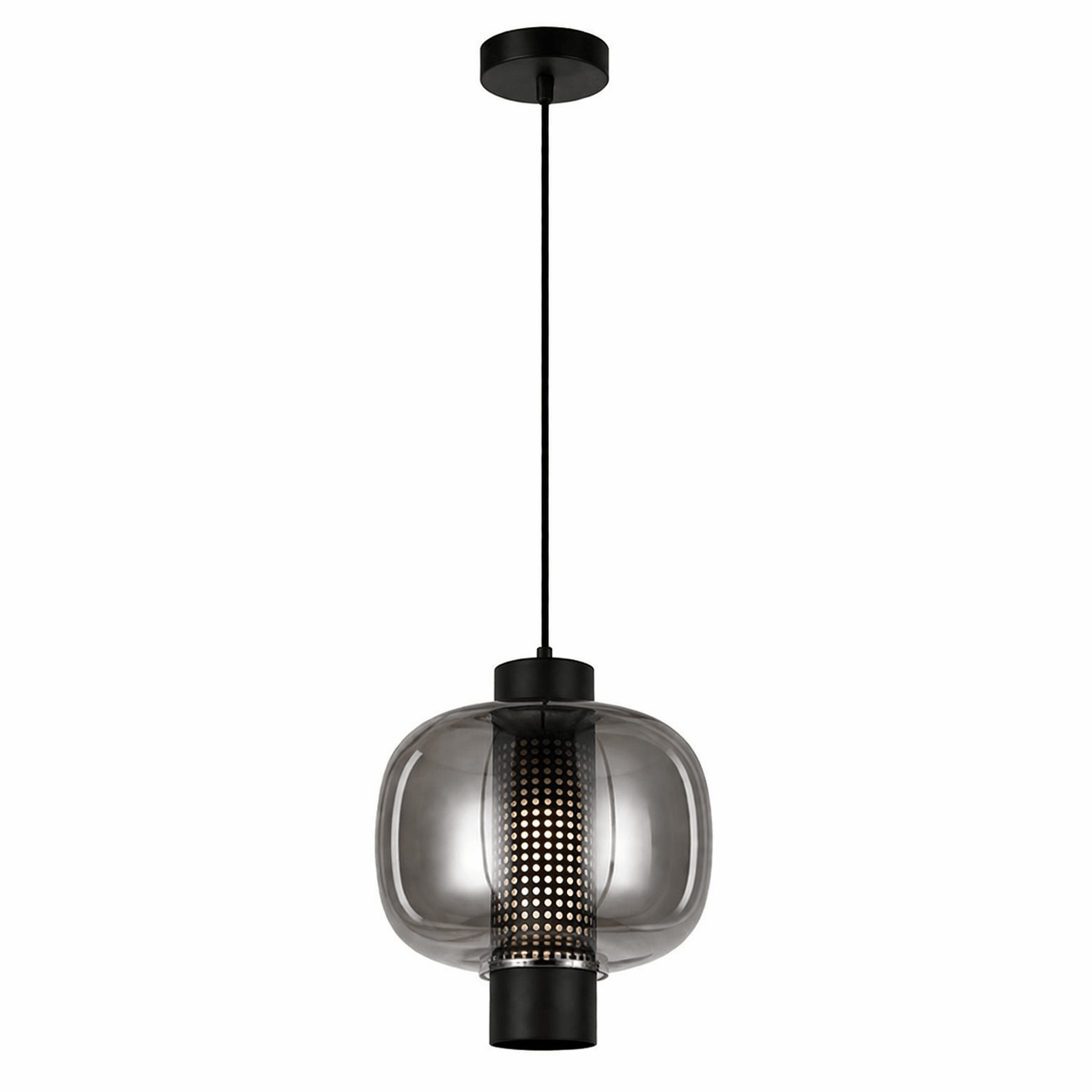 Chicago Medium Black Glass Pendant