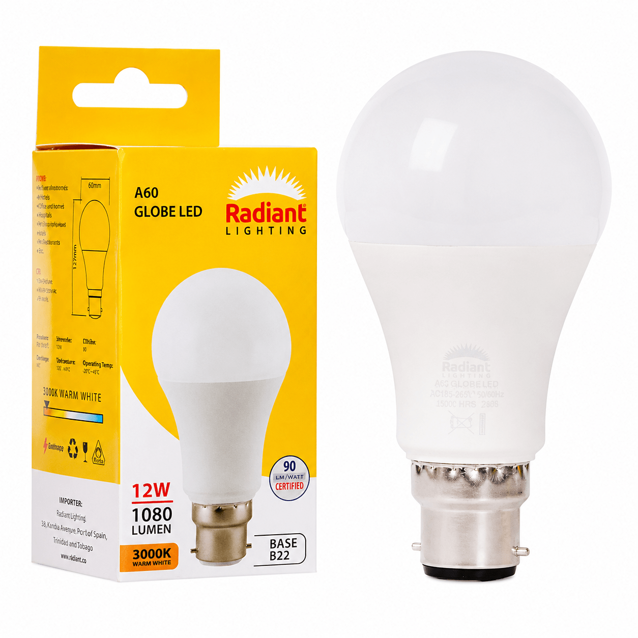 LED Bulb - 11 Watt, B22, 3000K