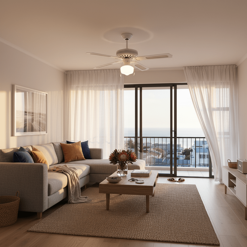 White Rattan Ceiling Fan with Light