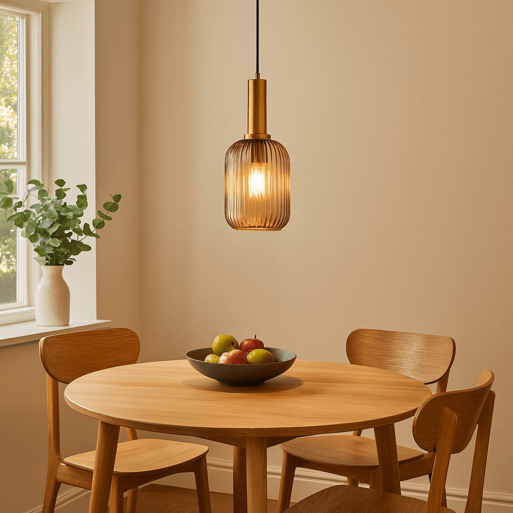 Athina Amber Cut Glass Pendant