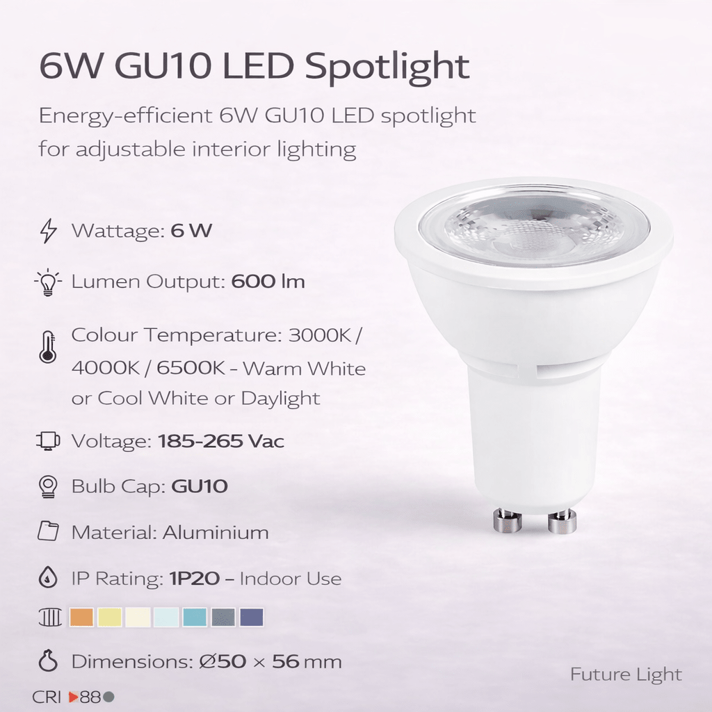 LED Downlight - Non-Dimmable 6W GU10