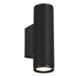 Black textured wall light fixture on a white background