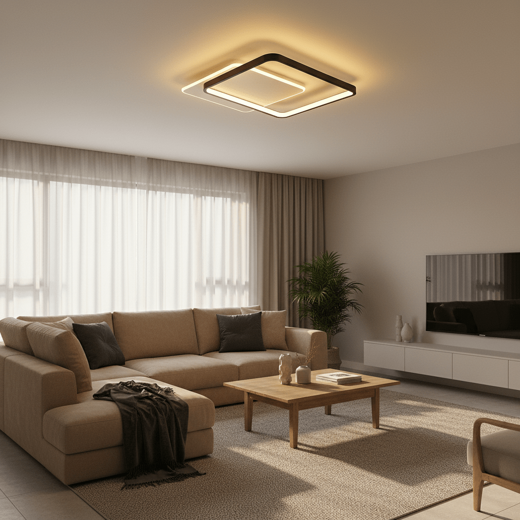 Square Metal & Acrylic LED Ceiling Light