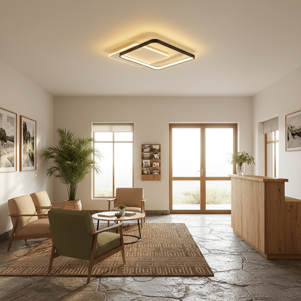 Square Metal & Acrylic LED Ceiling Light