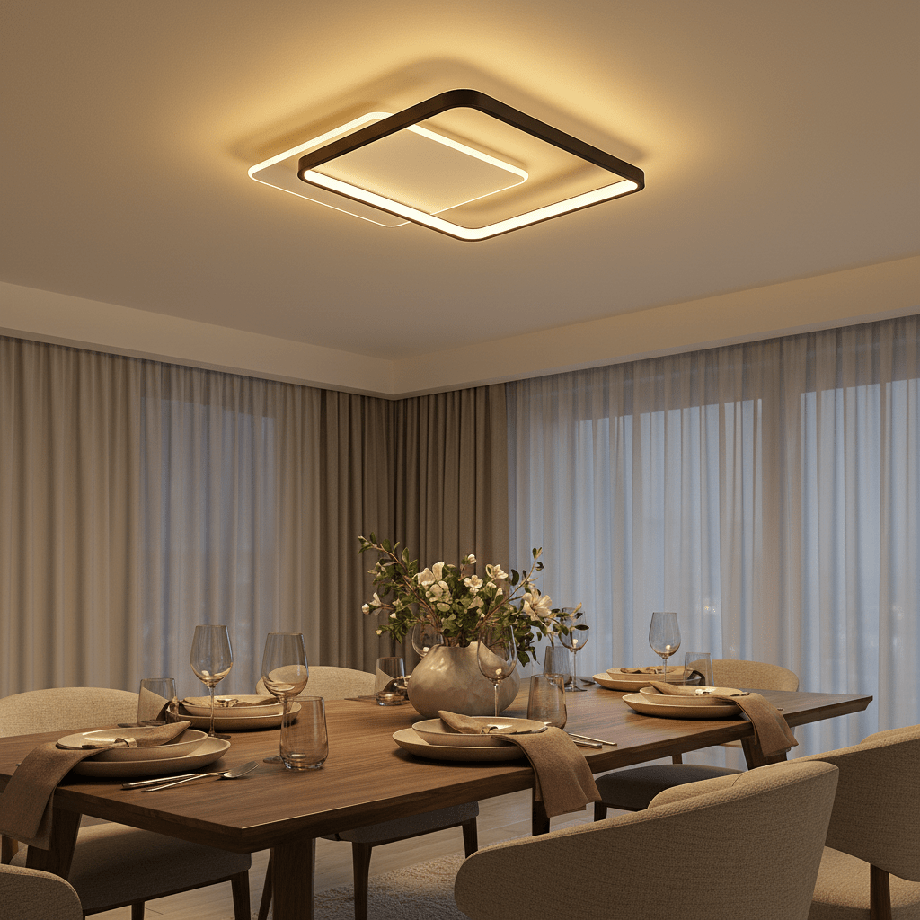 Square Metal & Acrylic LED Ceiling Light