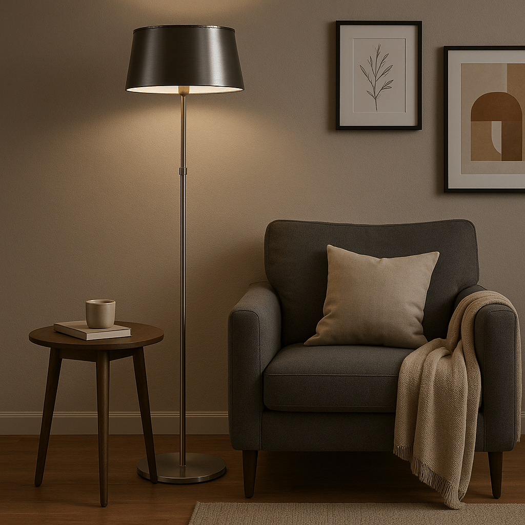 Satin Chrome with Silver Shade (Adjustable Height)