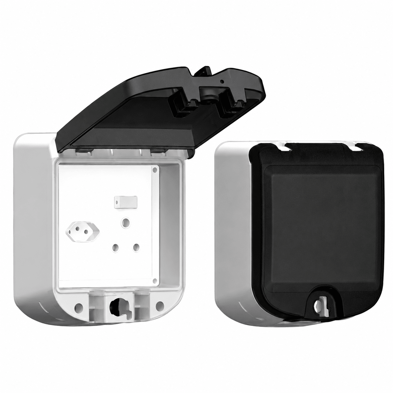 Stealth Waterproof Socket Outlet Box – Smokey Black Flap